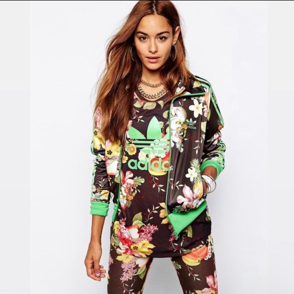 35)  Adidas Original X Farm Jardim Fruta hoodie S+ leggings S